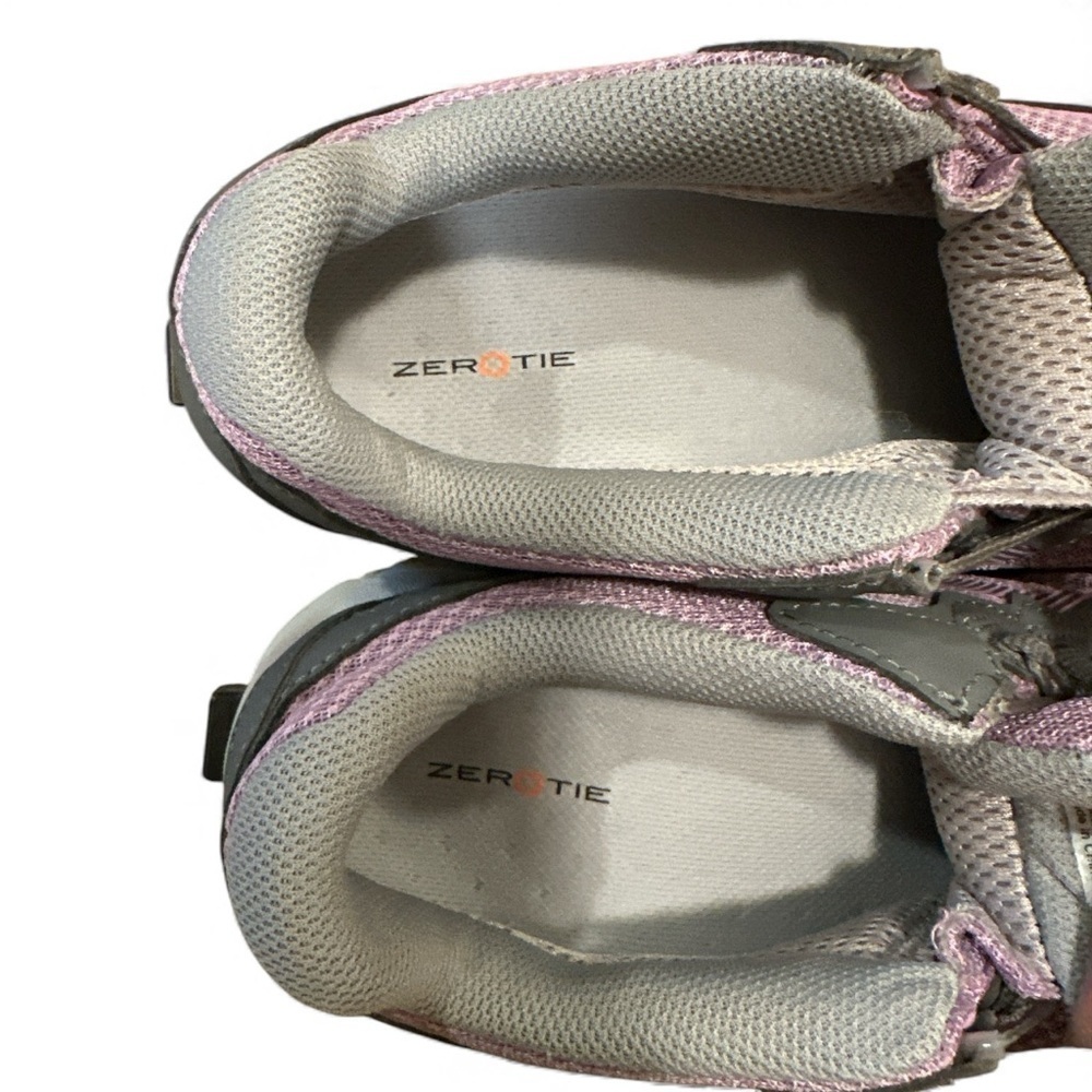 ZeroTie Hands Free Sneakers Size 8.5 Purple Gray Pull On Tying Mechanism On Back - Picture 9 of 14